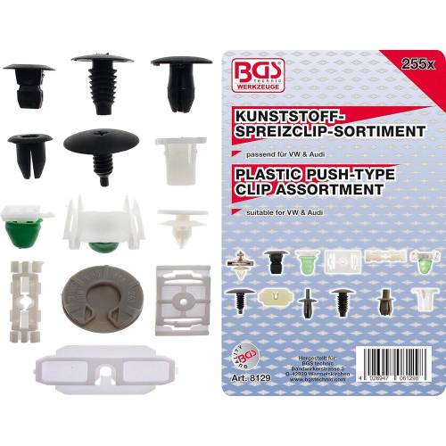 Assortiment d'Agrafes d'Habillage VW - 255 pcs - Plastique Résistant - Fixation Fiable et Durable - D-Work