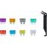Assortiment de Fusibles Auto 97 pièces - Largeur 11,1 cm, Hauteur 3,1 cm, Profondeur 22,6 cm - Variété Complète pour Prote - BGS