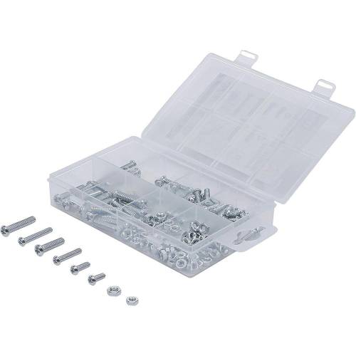 Assortiment de Vis et Écrous M4/M5 - 126 pcs - Acier, Résistants et Polyvalents - Pro - D-Work