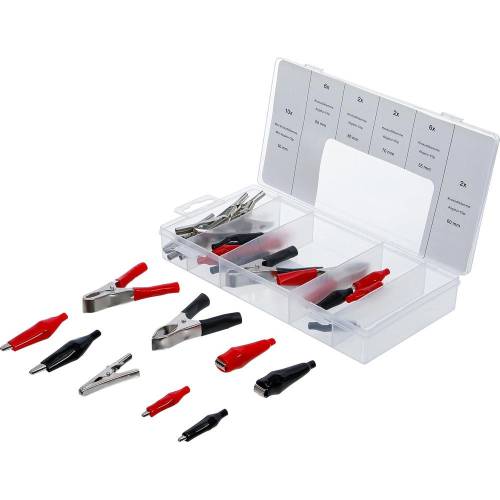 Assortiment de Pinces Crocodiles 28 pcs - Acier, Compact et Pratique, Zones Difficiles - D-Work