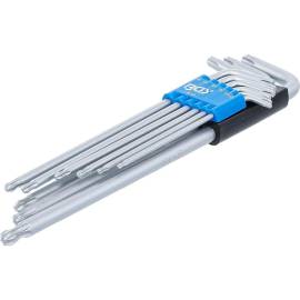 Jeu de Clés Allen Extra L. Profil T Torx T10-T50 - 9 pcs - Tête Sphérique - Précision et Accessibilité - D-Work