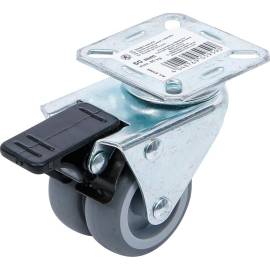 Roulette Double de Direction avec Frein Ø 50 mm - - Maniabilité et Sécurité - BGS