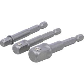 Jeu d’Adaptateurs à Choc 3 Pièces - 6,3 mm (1/4 ), 10 mm (3/8 ), 12,5 mm (1/2 ) - Acier Résistant - Compatibilité et Polyv - BGS