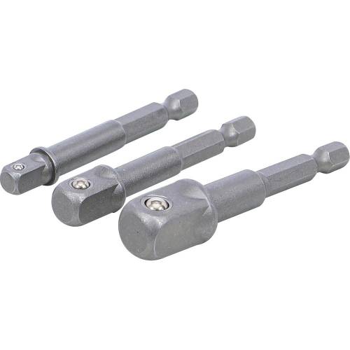Jeu d’Adaptateurs à Choc 3 Pièces - 6,3 mm (1/4 ), 10 mm (3/8 ), 12,5 mm (1/2 ) - Acier Résistant - Compatibilité et Polyv - BGS