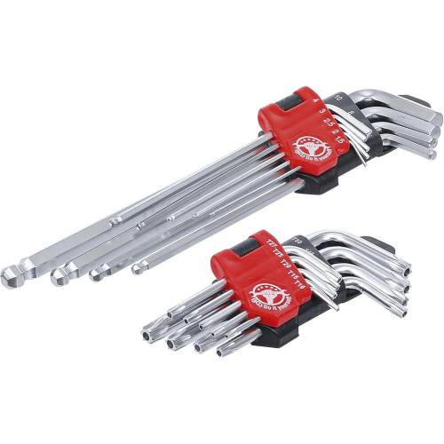 Jeu de Clés Allen Longues Profil T Torx T10-T50 - Six Pans Femelle 1,5-10 mm - 18 pcs - Précision et Robustesse - D-Work