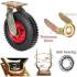 Roulette de Direction pour Chariot - 178x81x314 mm - Résistante et Maniable - BGS