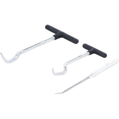 Jeu de Crochets pour Démontage de Joints Toriques - 3 Pièces - Acier Résistant - Précision et Durabilité - BGS