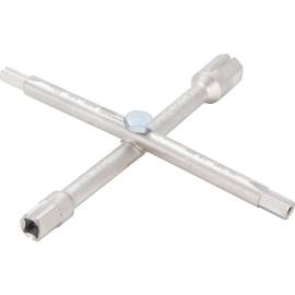 Clé en Croix pour Ouverture de Porte de Locaux Techniques - Dimensions 20,7x4x21,5 cm - Acier Robuste - Sécurité et Pratic - BGS