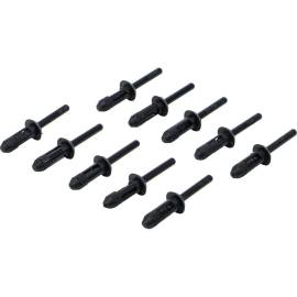 Rivet Pop Plastique 10 Pièces 6,6 x 17,2 mm - Léger et Résistant - Fixation Facile - BGS