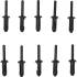 Rivet Pop Plastique 10 pcs 6,6 x 17,2 mm - Léger et Résistant - Fixation Facile, Pro - D-Work