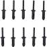 Rivet Pop Plastique 10 pcs 6,6 x 17,2 mm - Léger et Résistant - Fixation Facile, Pro - D-Work