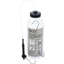 Bouteille de Purgeur de Freins 1L - Plastique Transparent - Pratique et Résistante pour Entretien Freinage - BGS