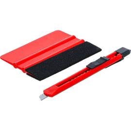 Jeu de 2 Racloirs Plastique 21,9 x 11 x 1,4 cm - Bord Feutré - Protection et Finition Parfaite pour Films - D-Work