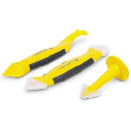 Décolleur de Joint Silicone et Jeu de 3 Spatules - 17,5 x 4,9 x 25,7 cm - Plastique Résistant - Nettoyage et Décollage - D-Work