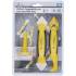 Décolleur de Joint Silicone et Jeu de 3 Spatules - 17,5x4,9x25,7 cm - Plastique Résistant - Nettoyage et Décollage Faciles - BGS
