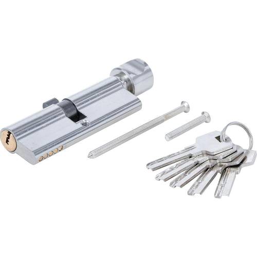 Cylindre de Serrure de Sécurité 45/45 mm - 90 mm, Avec Bouton - Résistant et Pratique, Acier - D-Work