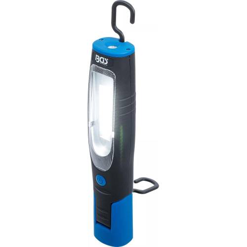 Lampe d’Atelier Rechargeable COB-LED - 10,4x8,7x30,2 cm - Aimant et Crochet Intégrés - Éclairage Puissant et Pratique - BGS