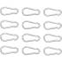 Assortiment de Crochets Mousquetons 5 x 50 mm - 12 pcs, Acier Résistant - Fixation Polyvalente et Sécurisée - D-Work