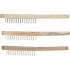 Jeu de Brosses à Fil d'Acier 3 pcs - Manche en Bois, 2-3-4 Rangées - Nettoyage et Décapage Efficace - D-Work