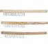 Jeu de Brosses à Fil d'Acier 3 pcs - Manche en Bois, 2-3-4 Rangées - Nettoyage et Décapage Efficace - D-Work