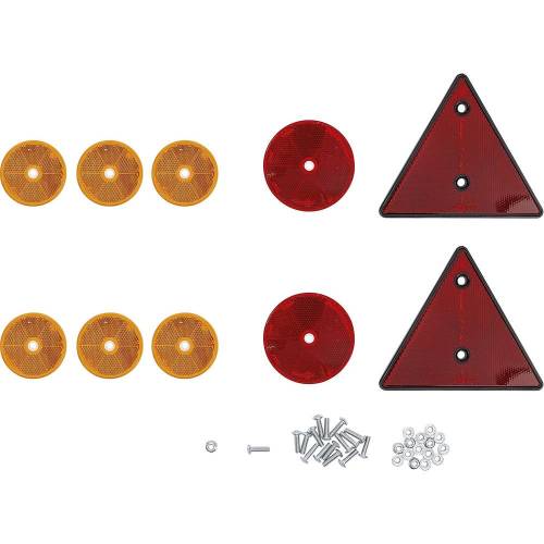 Jeu de Réflecteurs pour Remorque 12 Pièces - Dimensions 16x5.4x24.2 cm - Visibilité et Sécurité Accrues - BGS