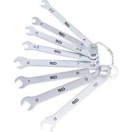 Jeu de Clés Mixtes Extra Fines 4-10 mm - 8 pcs - Précision et Polyvalence, Acier, Zones Difficiles - D-Work