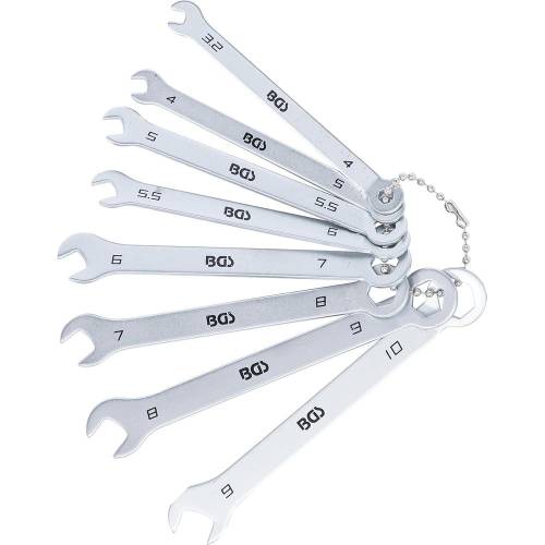 Jeu de Clés Mixtes Extra Fines 4-10 mm - 8 pcs - Précision et Polyvalence, Acier, Zones Difficiles - D-Work