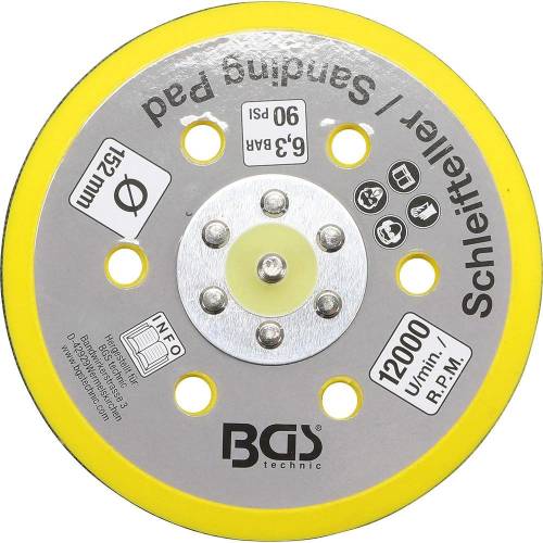Plateau Autoagrippant Ø152 mm - Compatible Art. 3290, 8688 - Fixation Rapide et Sécurisée - BGS