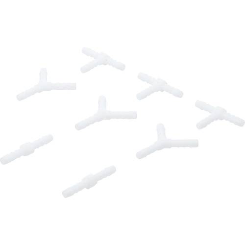 Assortiment de Connecteurs de Tuyau 5 mm - 8 pcs, Résistants aux Carburants, Plastique - D-Work