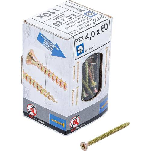 Vis Multifonctions Profil en T Torx T20 4,0 x 50 mm - Lot de 120 pcs - Résistantes et Polyvalentes - D-Work