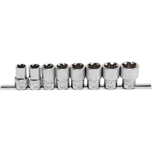 Jeu de Douilles Profil T Plus 1/2 18EP-32EP - 8 pcs - Précision et Robustesse, Acier, Cliquet 1/2 - D-Work