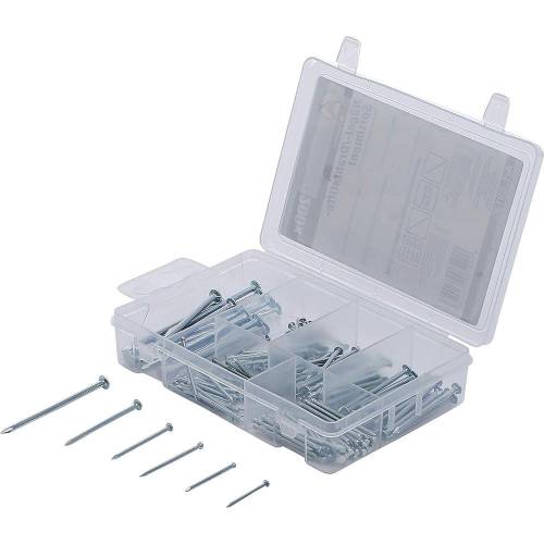 Assortiment de Clous et Pointes 200 Pièces - Acier, Usage Polyvalent - Fixation Fiable et Durable - BGS