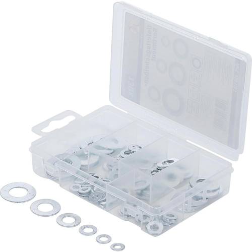 Assortiment de Rondelles Ø4-12 mm - 130 Pièces - Acier, Résistantes et Polyvalentes - - BGS