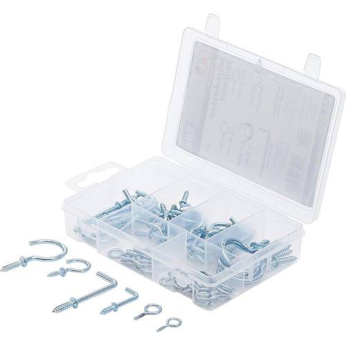 Assortiment de Crochets à Visser 80 pcs - Acier, Pratique et Polyvalent - D-Work