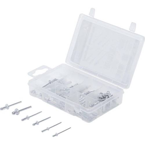 Assortiment de Rivets Pop Ø2,4-4,8 mm - 70 Pièces - Acier Résistant - Fixation Facile et Durable - BGS