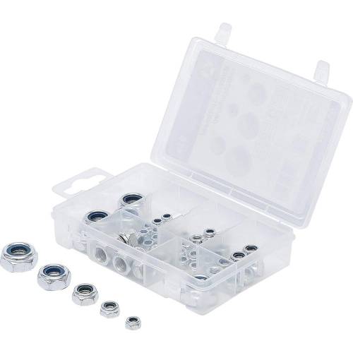 Assortiment d’Écrous Autobloquants Métriques M4-M12 - 53 Pièces - Acier Résistant - Fixation Sécurisée - BGS