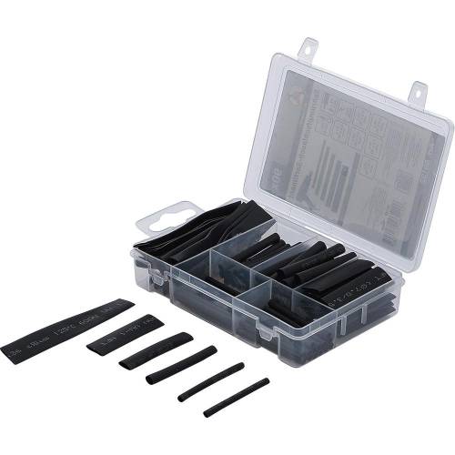 Assortiment de Gaines Thermorétractables Noir - 90 pcs - Protection et Isolation Électrique - D-Work