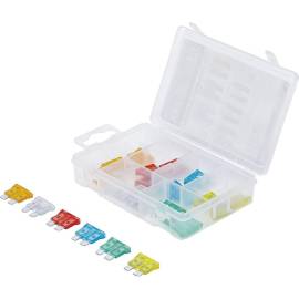 Assortiment de Fusibles Auto 24 Pièces - Largeur 8,3 cm, Hauteur 2,6 cm, Profondeur 13,6 cm - Protection Électrique Fiable - BGS