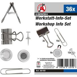 Assortiment Matériel de Bureau 36 pcs - Agrafes, Aimants, Aiguilles - Pratique et Complet pour Bureau - D-Work