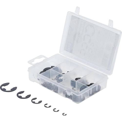 Assortiment de Circlips Profil E 3-15 mm - 94 Pièces - Acier Résistant - Fixation Sécurisée - BGS