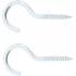 Crochets à Visser 90 mm - Lot de 2 Pièces - Acier Résistant - Fixation Fiable et Pratique - BGS