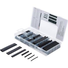 Assortiment de Gaines Thermorétractables Noir - 126 pcs - Protection et Isolation Électrique - D-Work