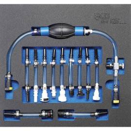 Insert Kit de Purge avec Pompe d Amorçage Basse Pression Diesel 12 pièces - Compatible Ford, PSA, Opel, Fiat, Rover, Land - BGS