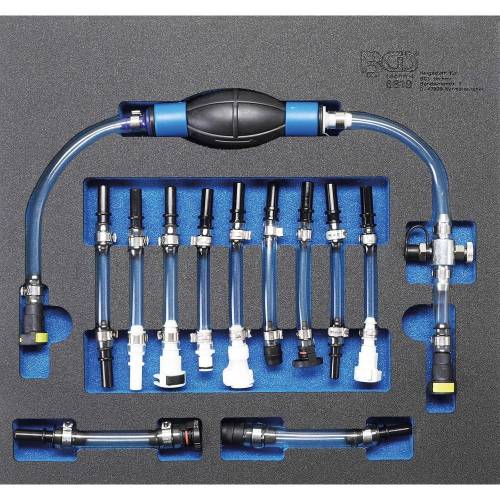 Insert Kit de Purge avec Pompe d Amorçage Basse Pression Diesel 12 pièces - Compatible Ford, PSA, Opel, Fiat, Rover, Land - BGS
