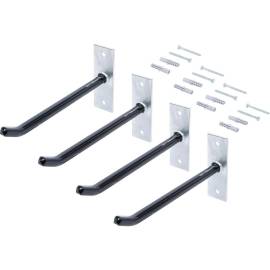 Jeu de Crochets Muraux pour Jantes 250 mm - 4 pcs - Fixation Solide et Pratique - Acier - D-Work