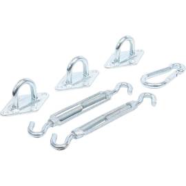 Jeu de Montage de Voiles d'Ombrage 6 pcs - Acier Inoxydable, Résistant et Facile à Installer, Pro - D-Work