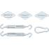 Jeu de Montage de Voiles d’Ombrage 6 pcs - Acier Inoxydable, Résistant et Facile à Installer - BGS