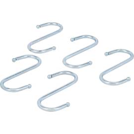 Jeu de Crochets en S 100 mm - Lot de 5 pièces - Acier Résistant - Organisation et Suspension Facile - BGS