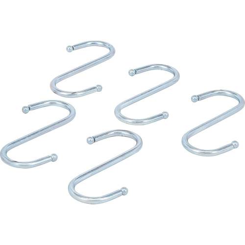 Jeu de Crochets en S 100 mm - Lot de 5 pièces - Acier Résistant - Organisation et Suspension Facile - BGS