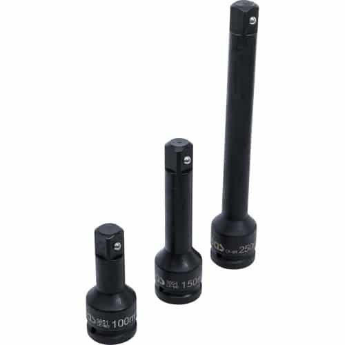 Jeu de Rallonges à Choc 20 mm (3/4) - 3 pcs - Acier Résistant et Pratique, Zones Difficiles - D-Work